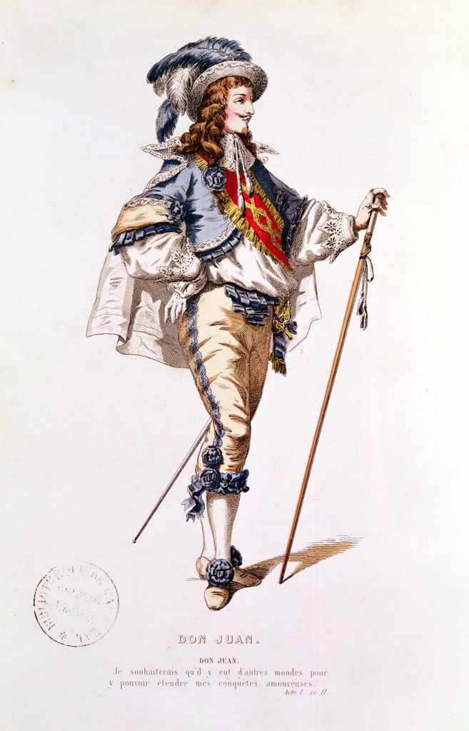 Detail of Costume design for 'Don Juan' by Moliere by French School