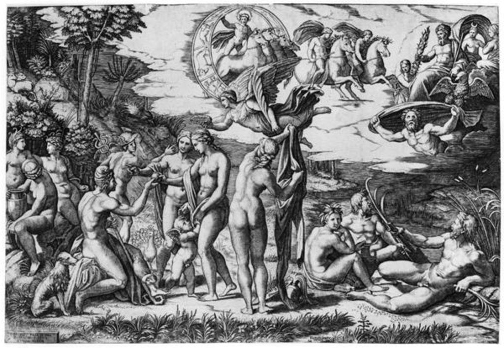 Detail of The Judgement of Paris by Marcantonio Raimondi