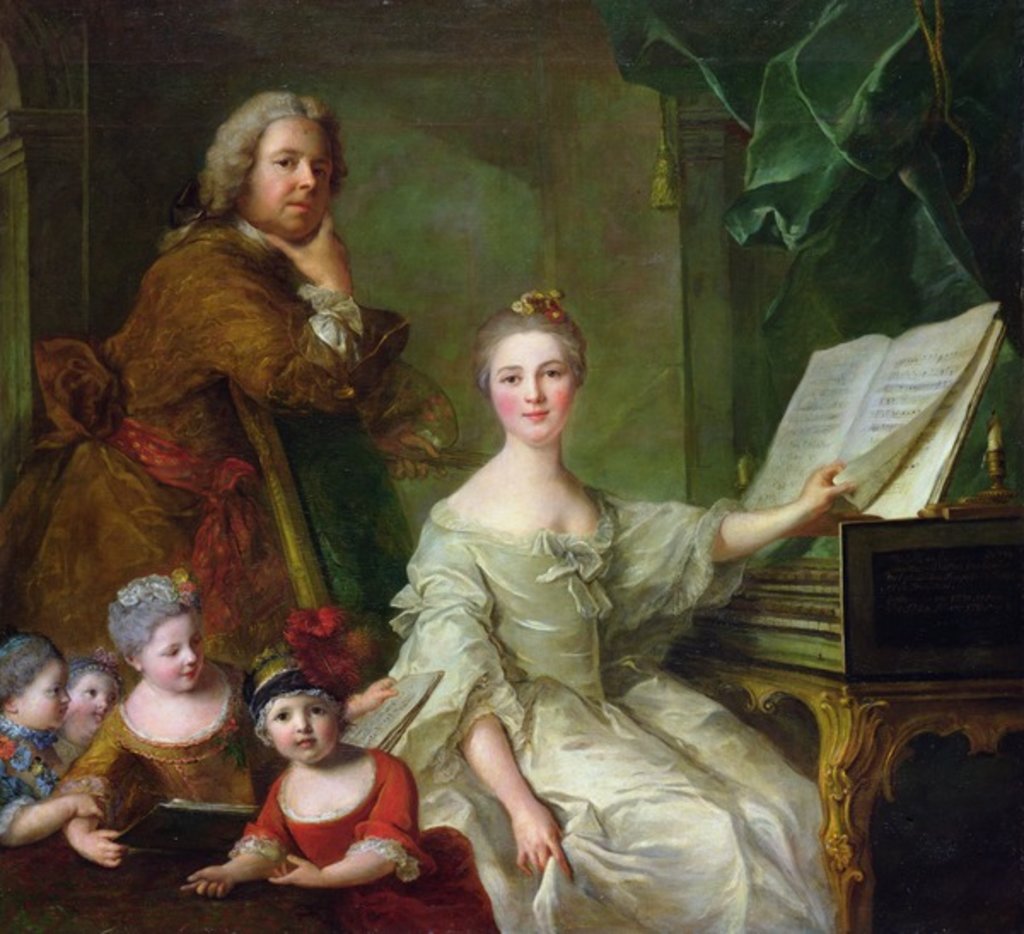 Detail of The Artist and his Family, 1730-62 by Jean-Marc Nattier