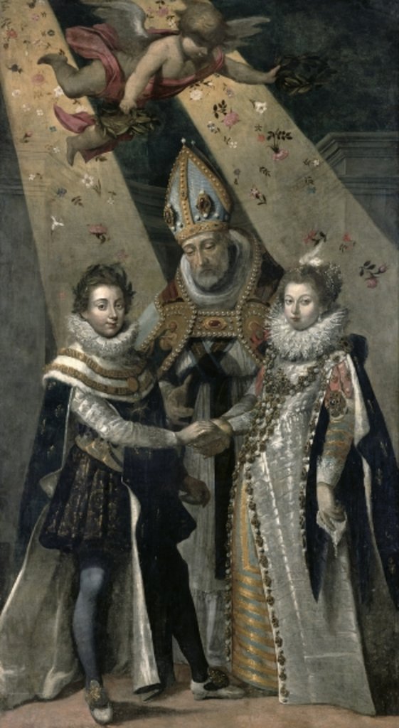 Detail of The Marriage of Louis XIII King of France and Navarre and Anne of Austria Infanta of Spain, in 1615 by Jean Chalette