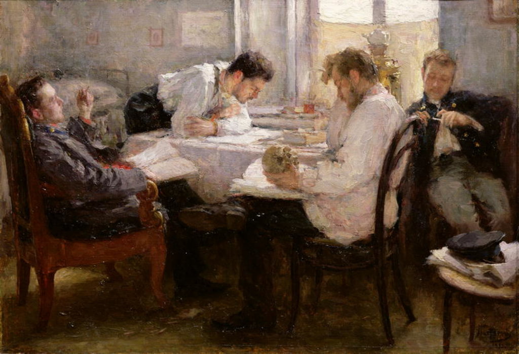 Detail of The Night before the Exam, 1935 by Leonid Osipovic Pasternak