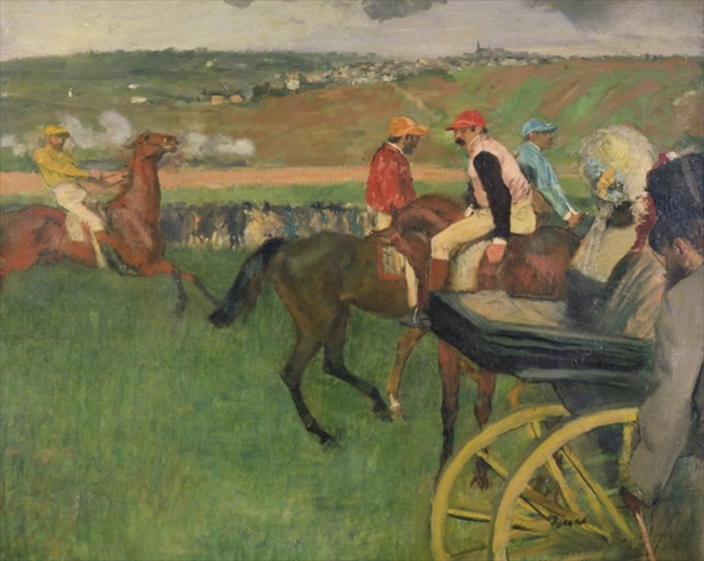 Detail of The Race Course - Amateur Jockeys near a Carriage, c.1876-87 by Edgar Degas