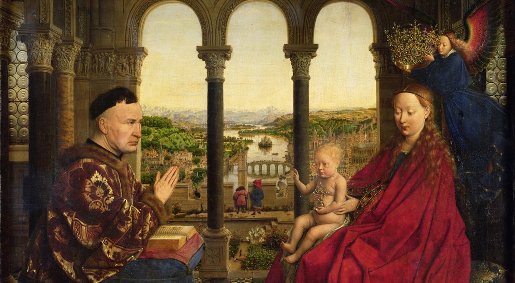 Detail of The Rolin Madonna, c.1435 by Jan van Eyck