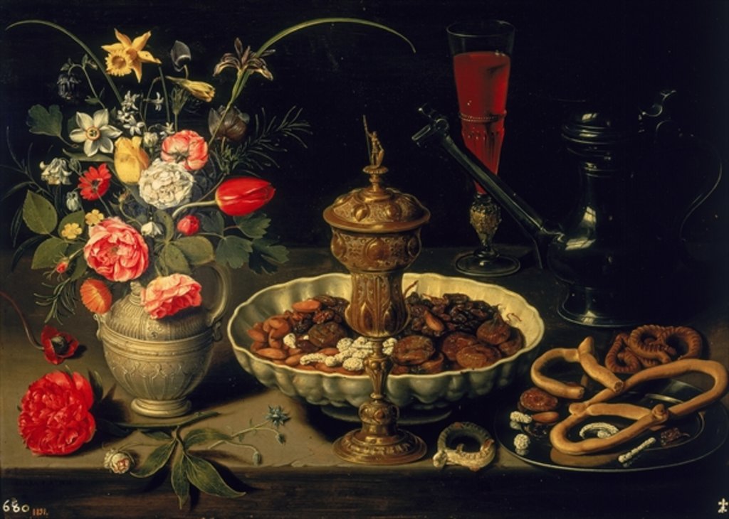 Detail of Still Life of Flowers and Dried Fruit, 1611 by Clara Peeters