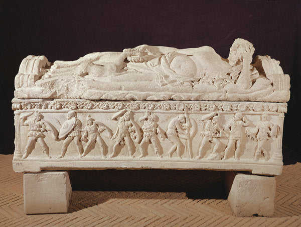 Detail of Sarcophagus, 'Man with a Calf' by Etruscan Etruscan