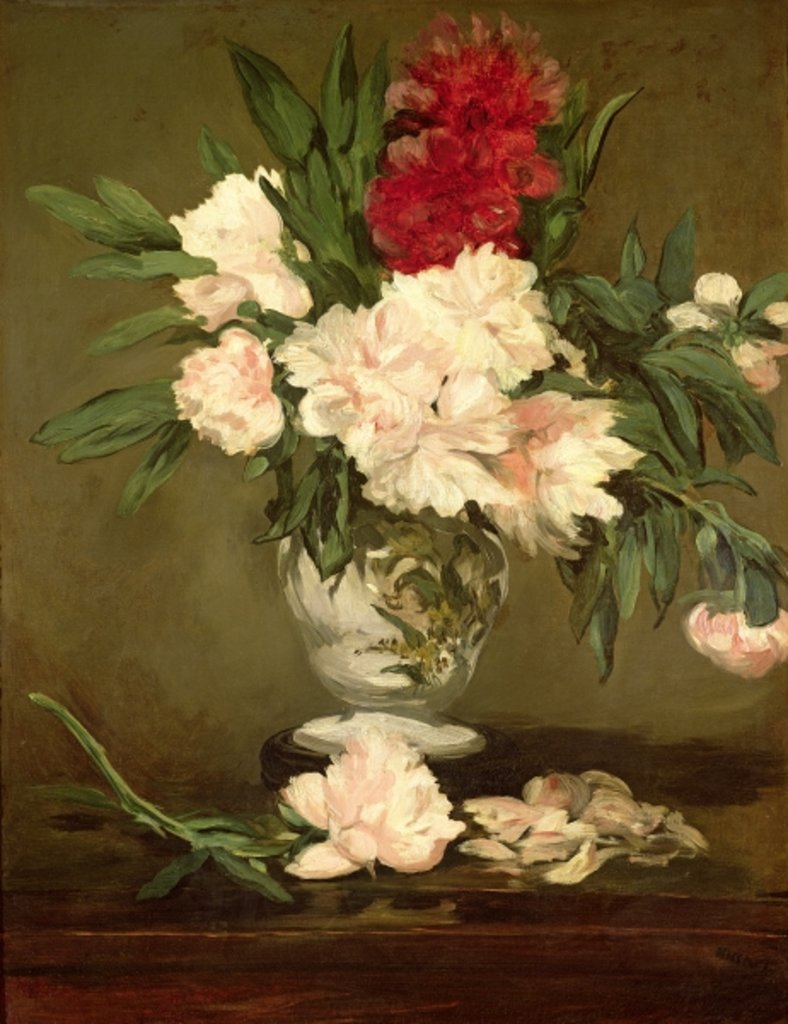 Detail of Vase of Peonies on a Small Pedestal, 1864 by Edouard Manet