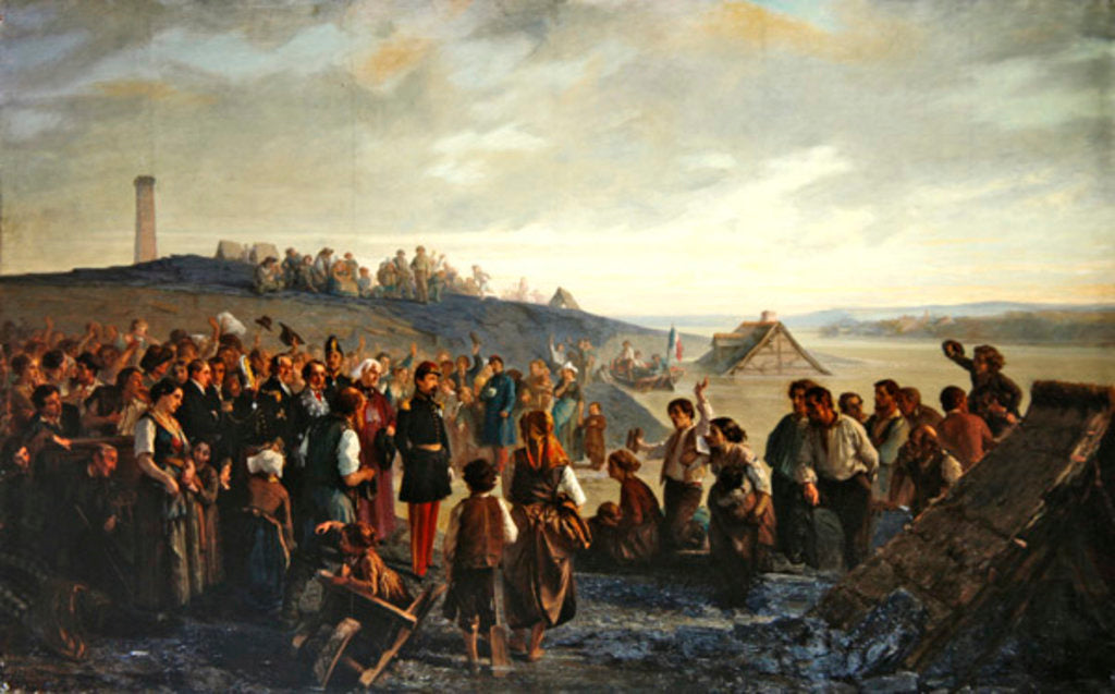 Detail of Napoleon III visiting the slate quarries of Angers, 1856 by Alexandre Antigna