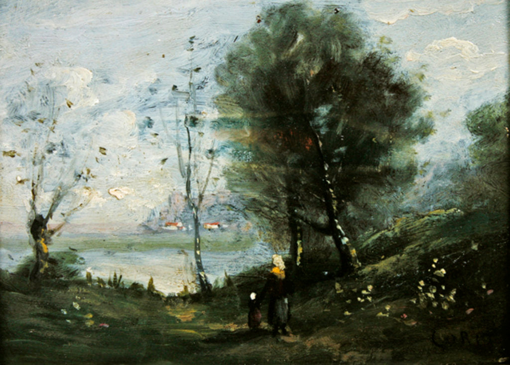 Detail of Landscape by Jean Baptiste Camille Corot