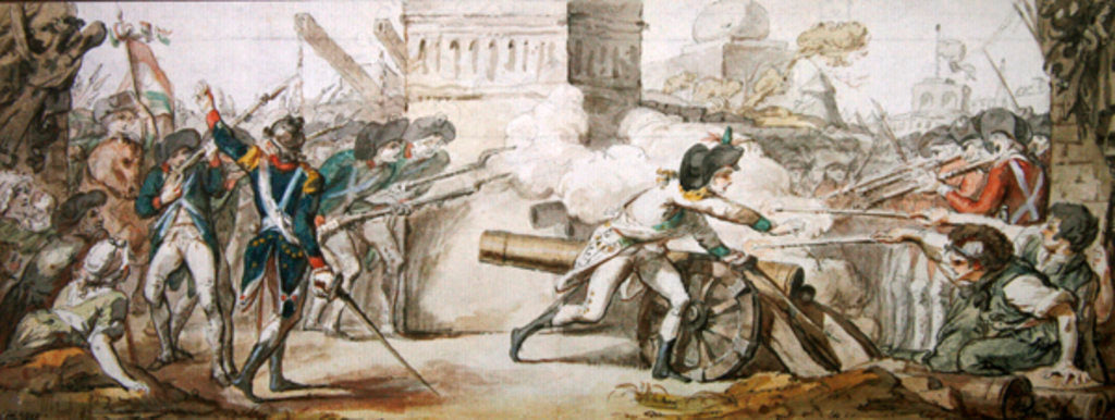 Detail of Heroic death of Desilles in his attempt to stop the battle during the Mutiny of Nancy 31 August 1790 by French School