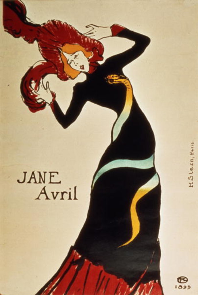 Detail of Jane Avril 1899 by Henri de Toulouse-Lautrec