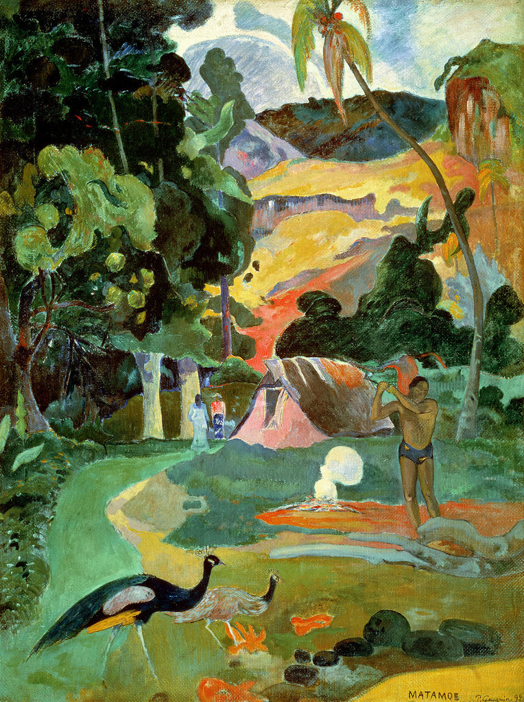 Detail of Matamoe or, Landscape with Peacocks, 1892 by Paul Gauguin