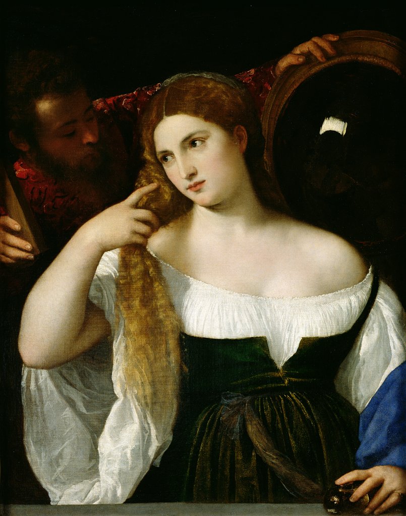 Detail of Portrait of a Woman at her Toilet, 1512-15 by Titian