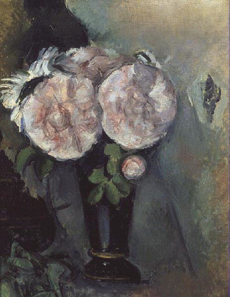 Detail of Flowers in a Blue Vase, c.1886 by Paul Cezanne