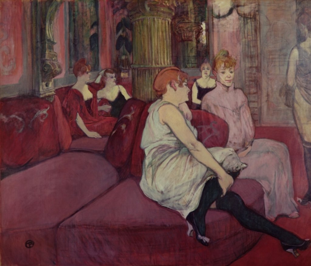 Detail of In the Salon at the Rue des Moulins, 1894 by Henri de Toulouse-Lautrec