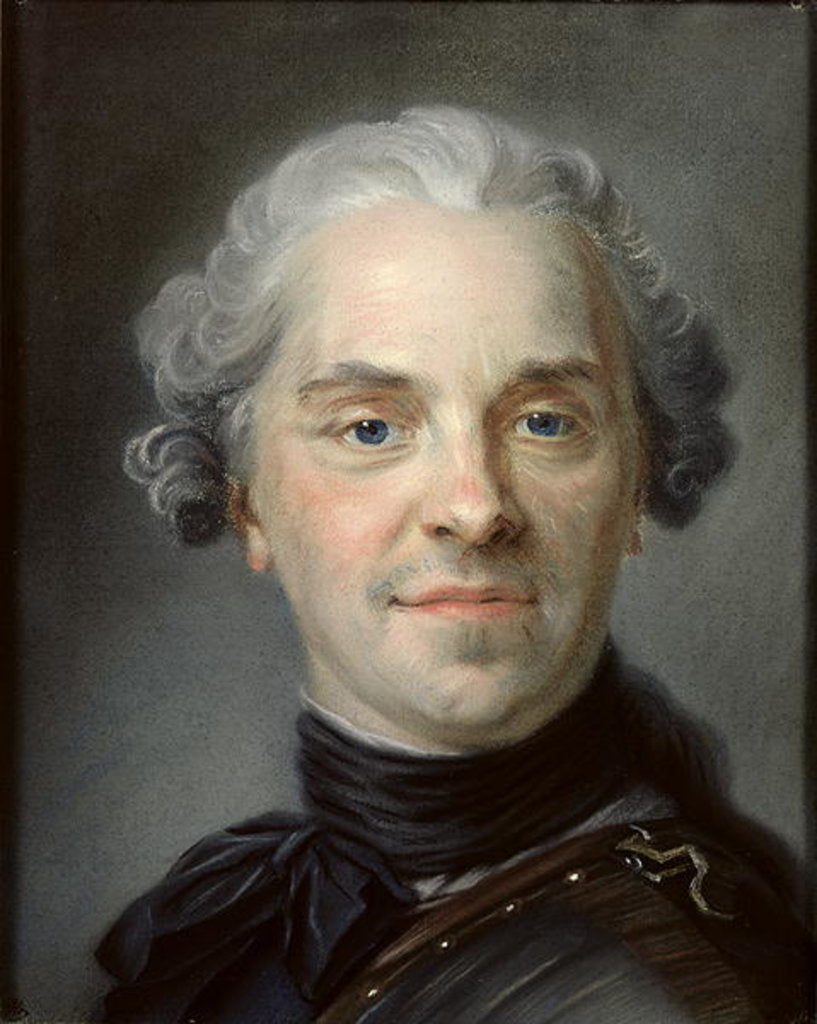 Detail of Portrait of Maurice, Comte de Saxe 1747 by Maurice Quentin de la Tour