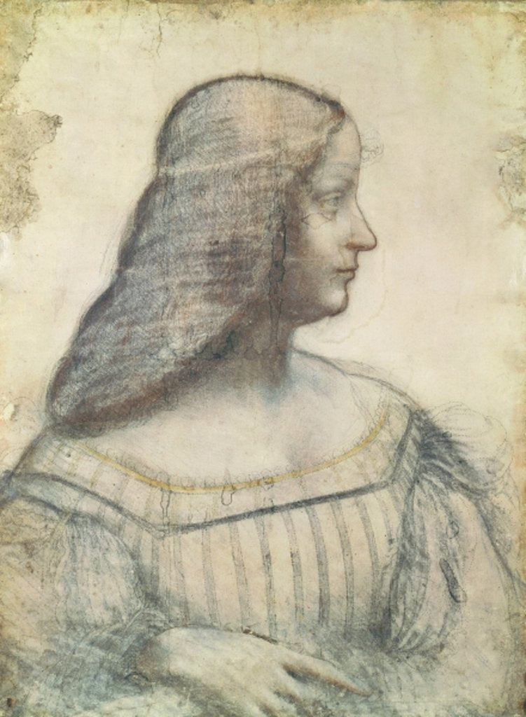 Detail of Portrait of Isabella d'Este, 1500 by Leonardo da Vinci