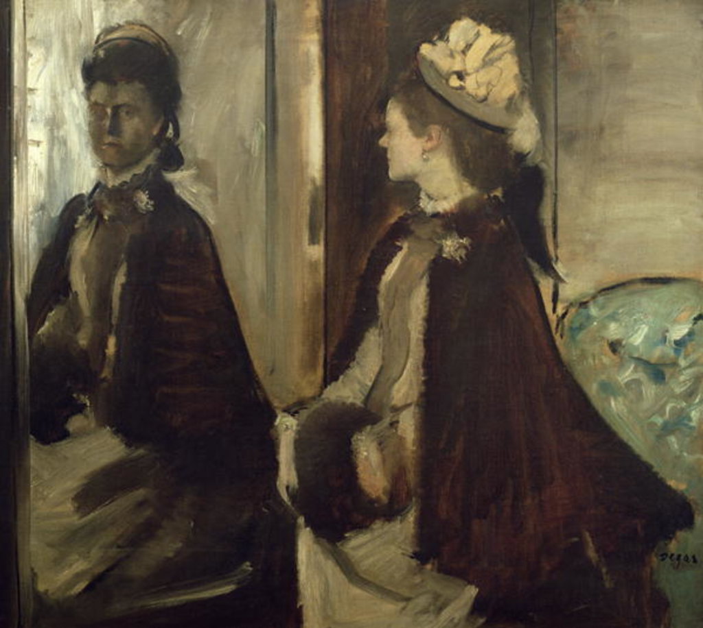 Detail of Madame Jeantaud in the mirror, c.1875 by Edgar Degas