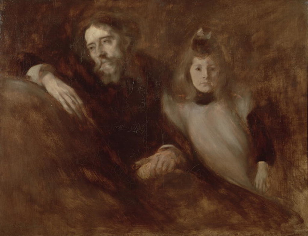 Detail of Portrait of Alphonse Daudet and his daughter Edmee, 1891 by Eugene Carriere