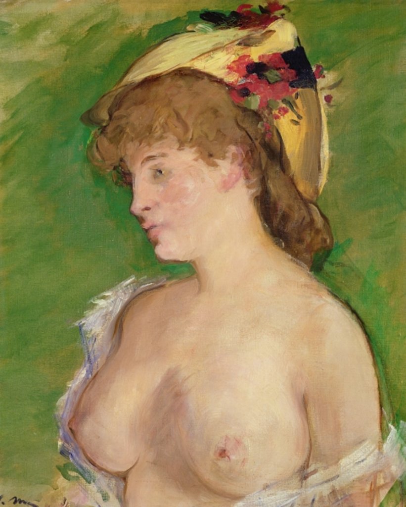 Detail of The Blonde with Bare Breasts, 1878 by Edouard Manet