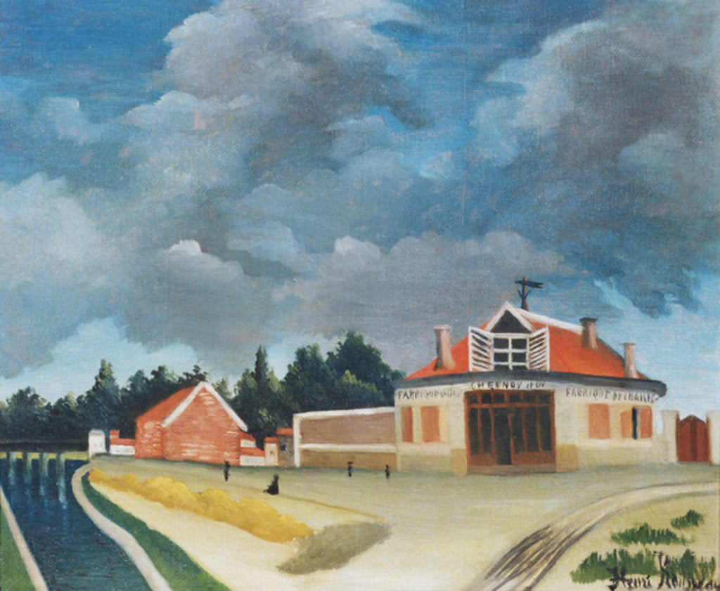 Detail of The chair factory at Alfortville, c.1897 by Henri J.F. Rousseau