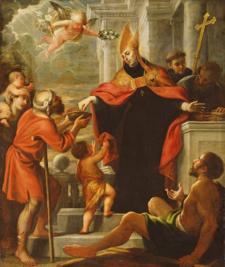 Detail of Saint Thomas of Villanova distributing alms by Mateo Cerezo