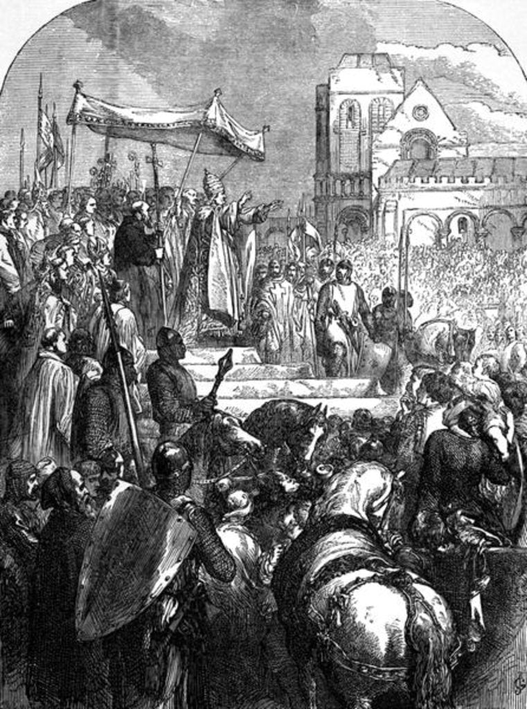 Detail of Pope Urban II Preaching the First Crusade in the Market Place of Clermont in 1095 by English School