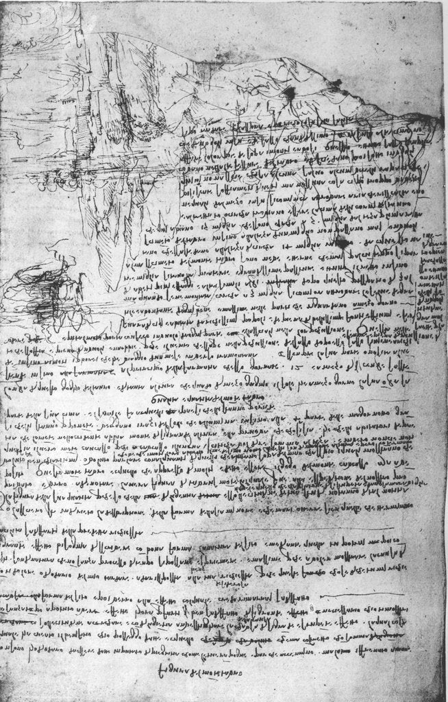 Detail of Fol.145v-b, page from Da Vinci's notebook by Leonardo da Vinci