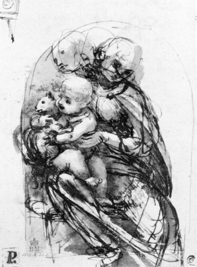 Detail of Study for a Madonna with a Cat, c.1478-80 by Leonardo da Vinci