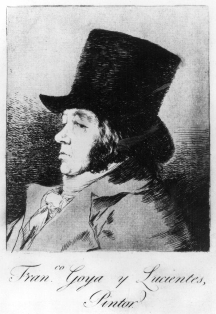 Detail of Self Portrait, plate 1 of 'Los caprichos', pub. 1799 by Francisco Jose de Goya y Lucientes