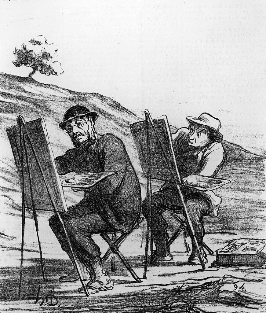 Detail of Cartoon lampooning landscape painters by Honore Daumier