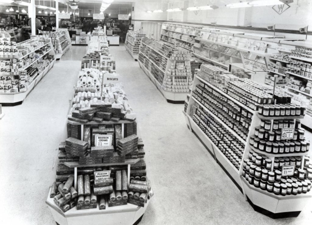 Detail of Interior of a Woolworths store, 1956 by English Photographer