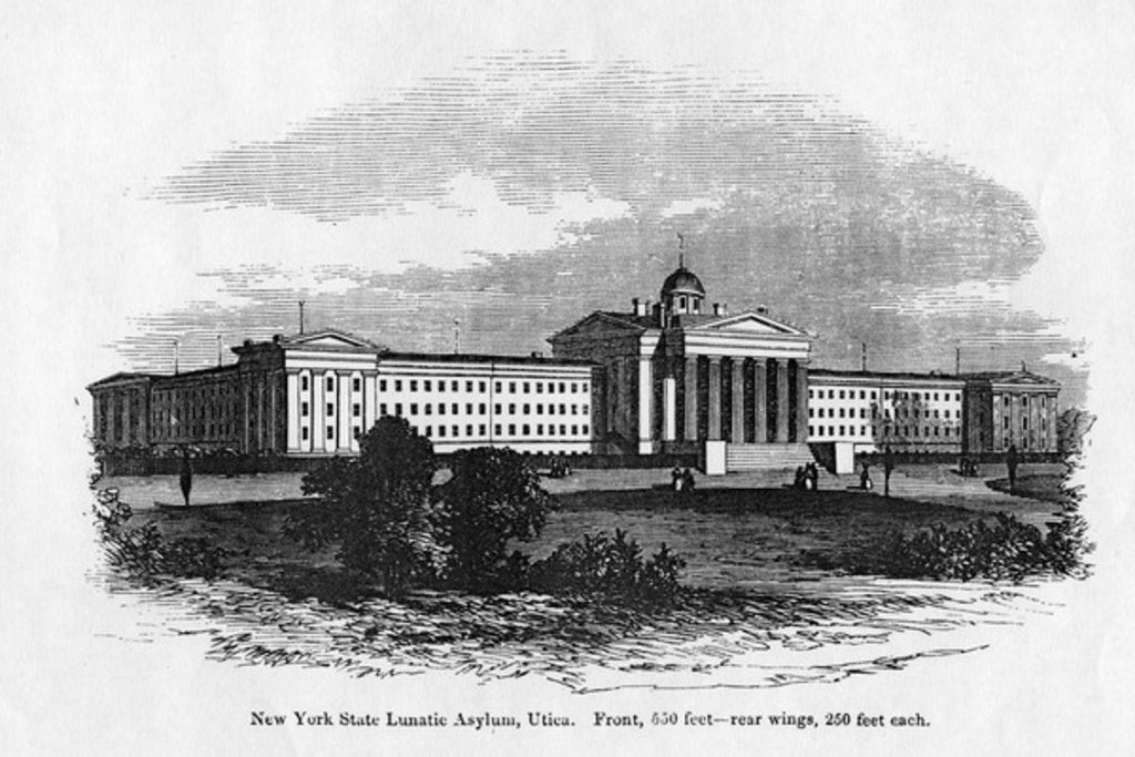 Detail of New York State Lunatic Asylum at Utica by American School