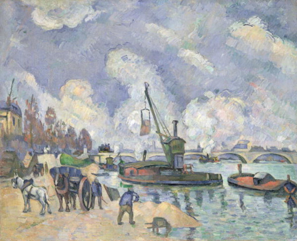 Detail of Quai de Bercy, Paris, 1873-75 by Paul Cezanne