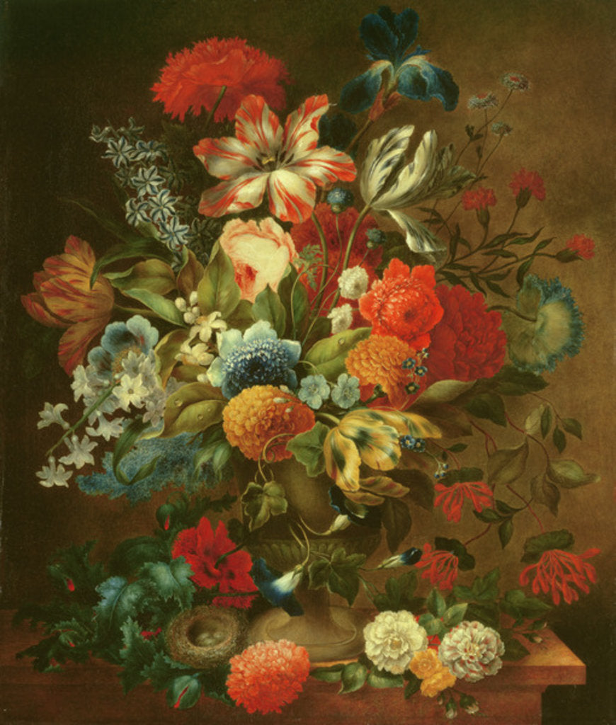 Detail of Flower Still Life with Bird Nest by Ottmar the Elder Elliger