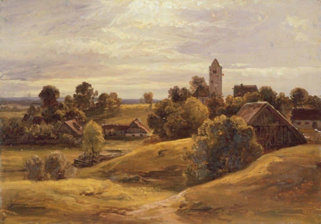 Detail of Village near Dachau, 1859 by Christian Ernst Bernhard Morgenstern