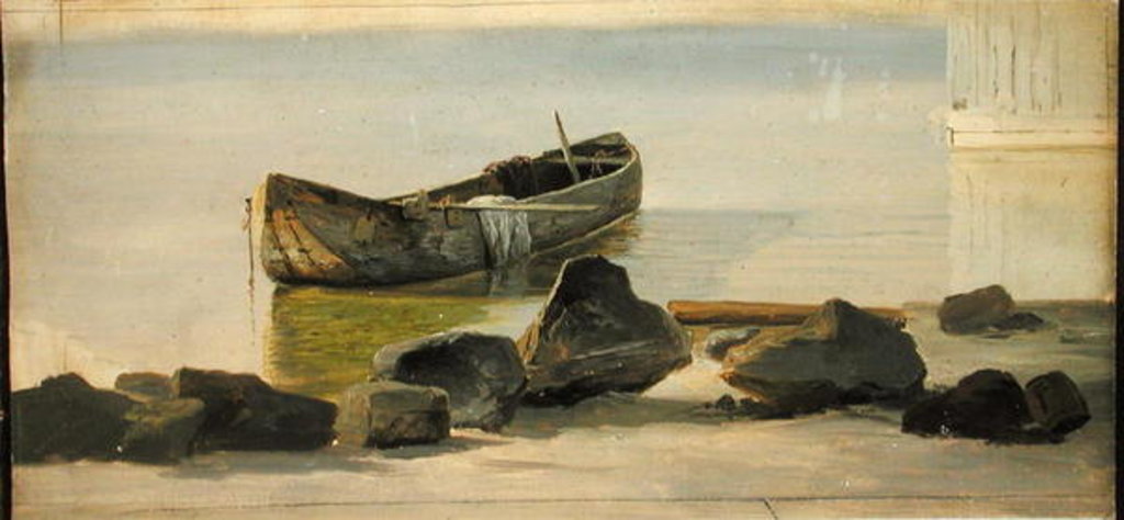 Detail of A Dugout on Starnberger Lake, 1845 by Christian Ernst Bernhard Morgenstern