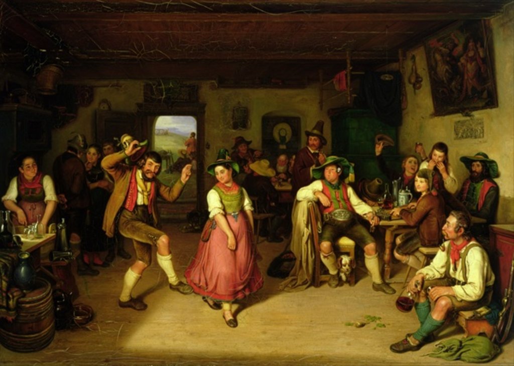 Detail of Target Shooting and Dancing in Oberbayern, 1841 by Kaspar Kaltenmoser