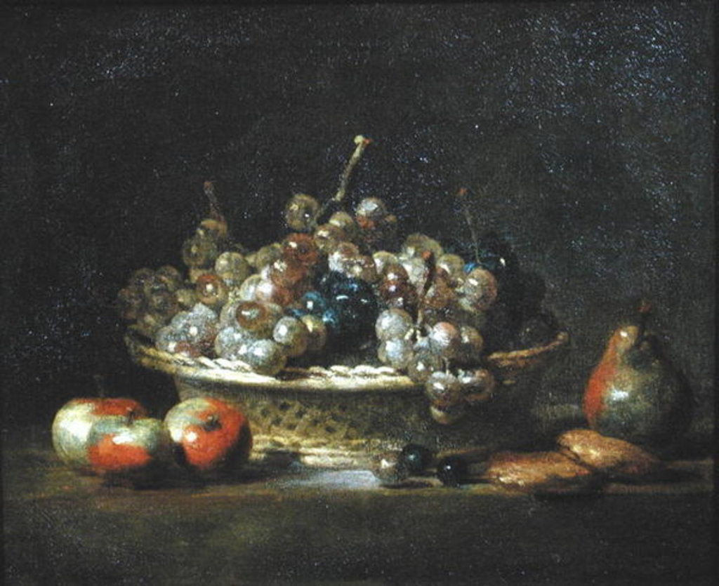 Detail of Basket of Grapes, 1765 by Jean-Baptiste Simeon Chardin