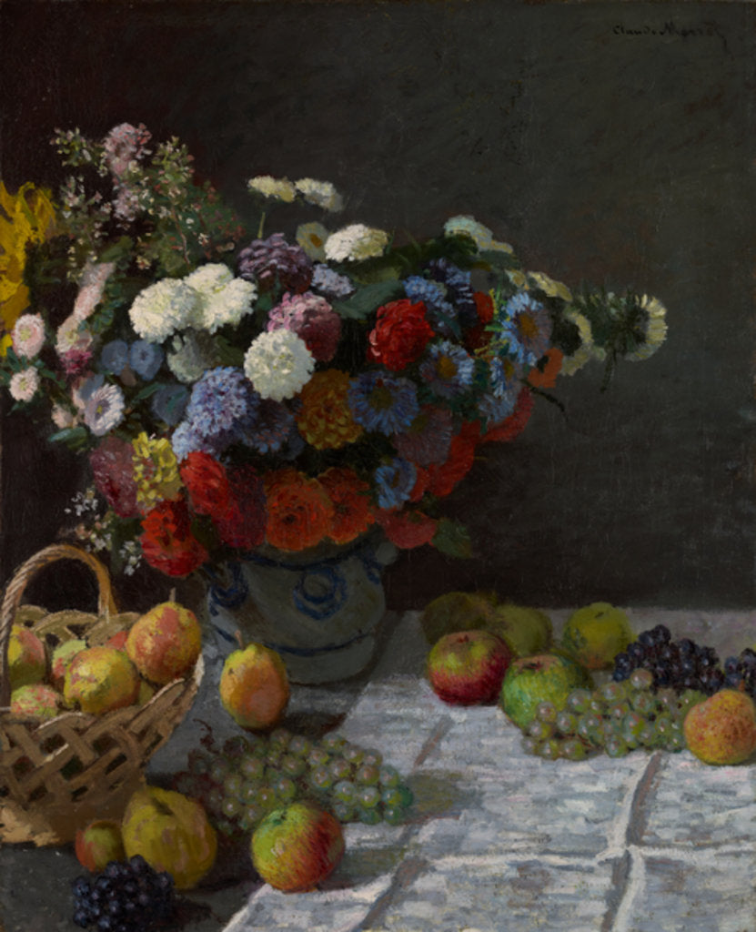 Detail of Still Life with Flowers and Fruit, 1869 by Claude Monet