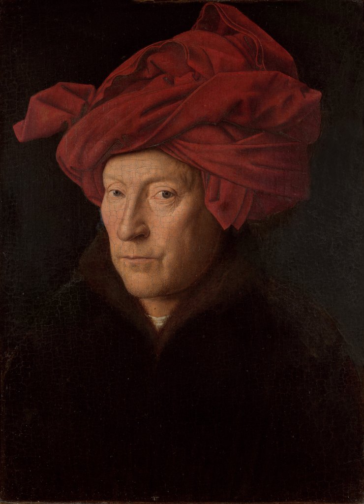 Detail of Portrait of a Man, 1433 by Jan van Eyck