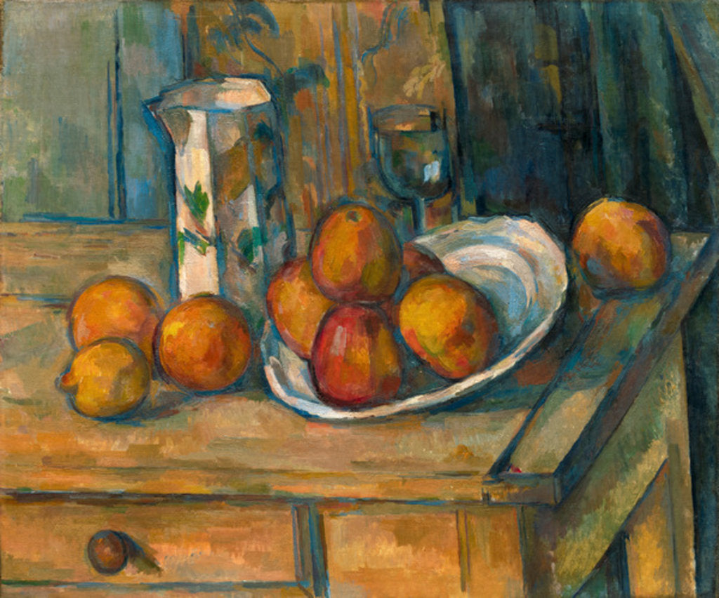 Detail of Still Life with Milk Jug and Fruit, c.1900 by Paul Cezanne