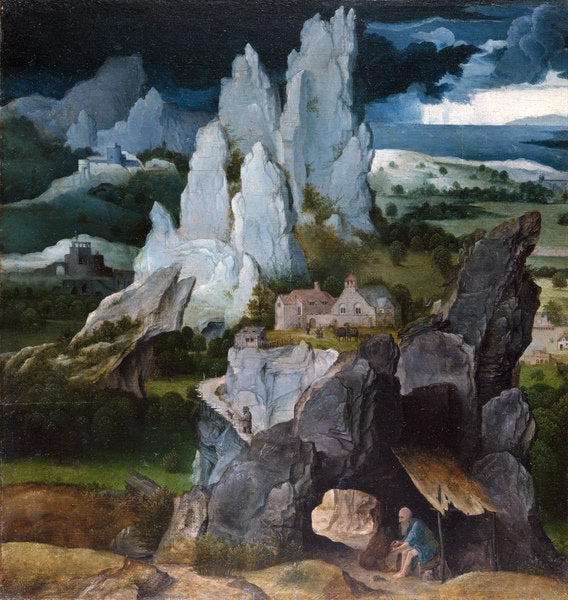 Detail of St. Jerome in a Rocky Landscape, c.1515 by Joachim Patenier or Patinir