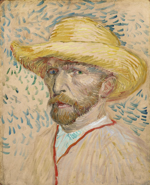 Detail of Self Portrait with Straw Hat, 1887 by Vincent van Gogh