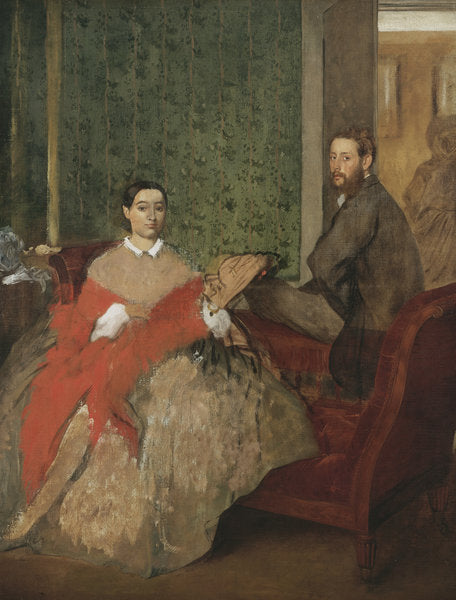 Detail of Edmondo and Thérèse Morbilli, c.1865 by Edgar Degas