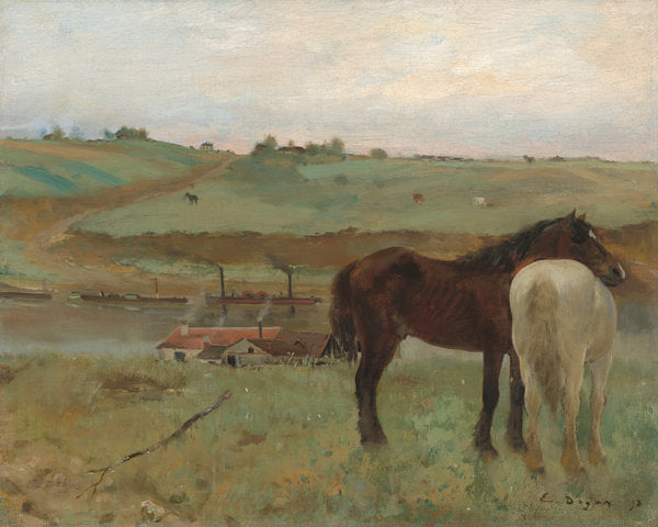 Detail of Horses in a Meadow, 1871 by Edgar Degas