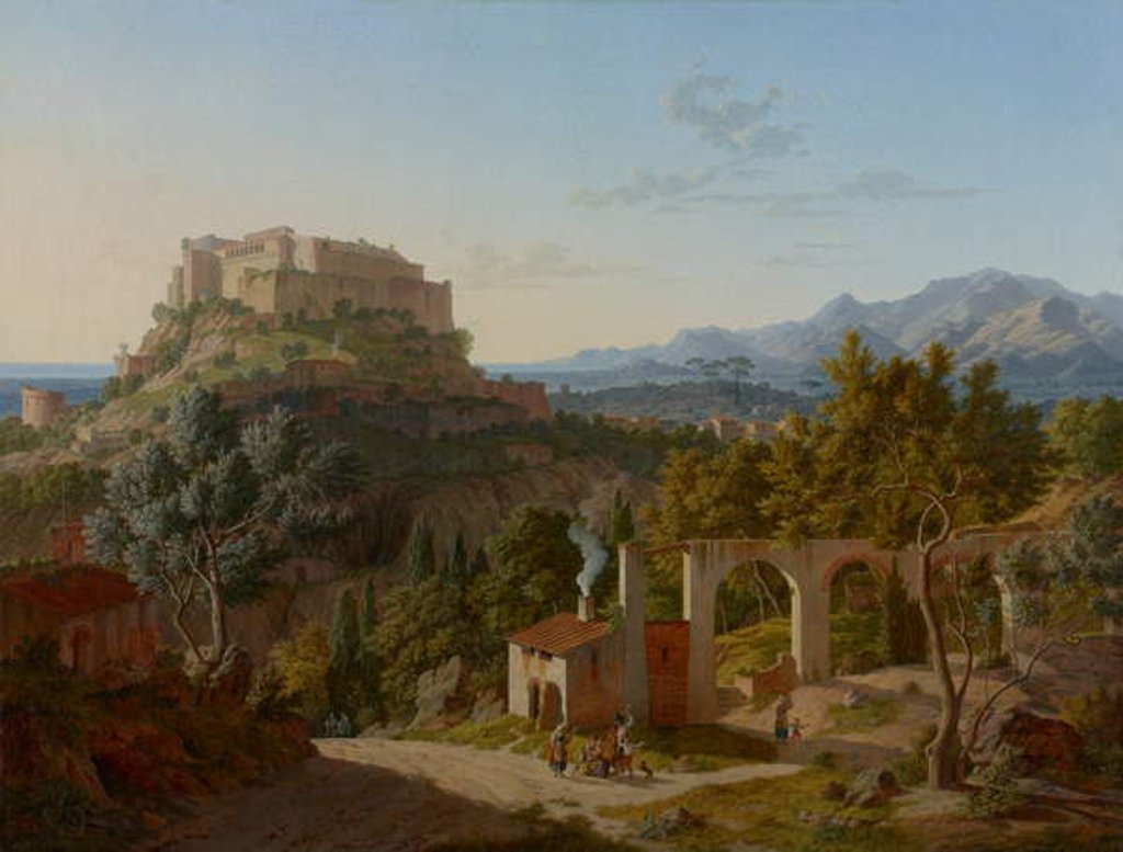 Detail of Landscape with the Castle of Massa di Carrara, 1827 by Leo von Klenze