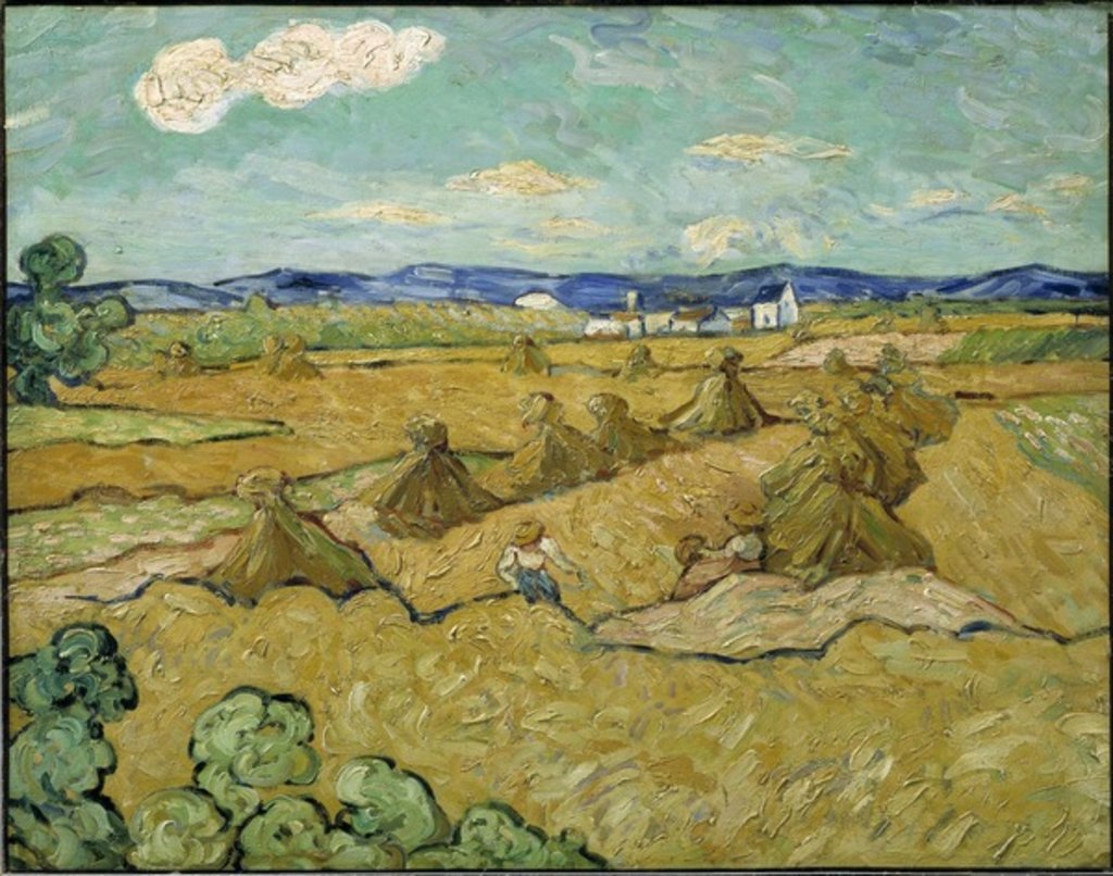 Detail of The Haystacks by Vincent van Gogh (after)