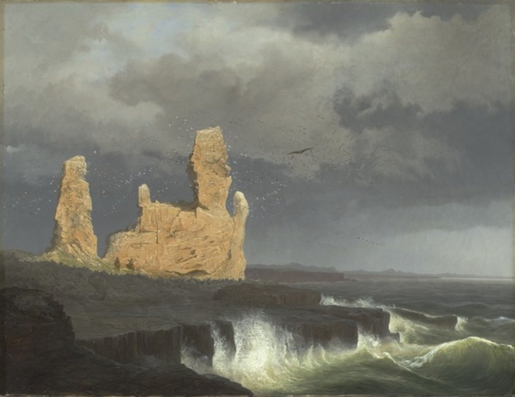 Detail of The Icelandic Coast, 1889 by Johann Christian Ezdorf