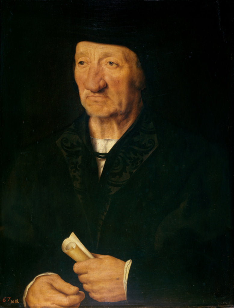 Detail of Portrait of an Old Man, 1525-7 by Joos van Cleve