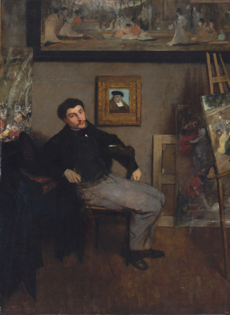 Detail of Portrait of the painter Tissot, 1867-8 by Edgar Degas